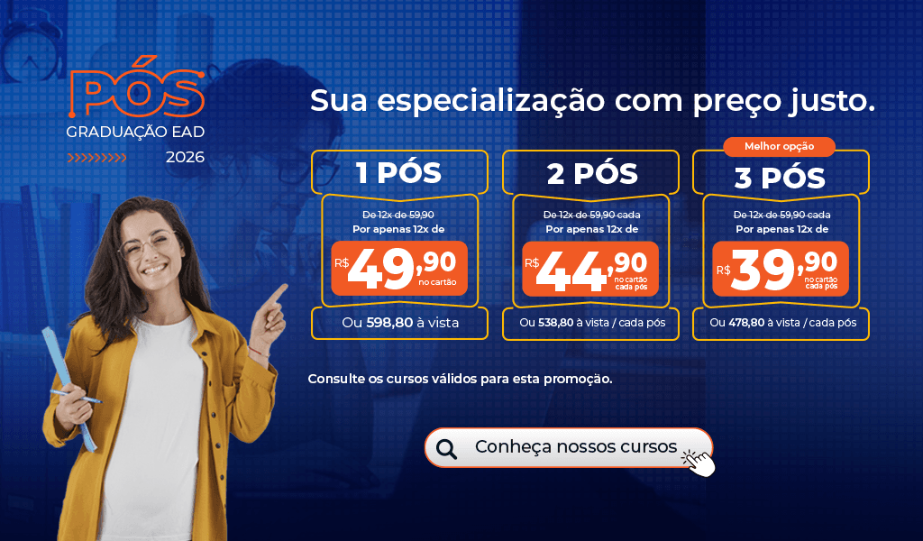 Promoção Facuminas 3 Cursos por 12x de R$39,90